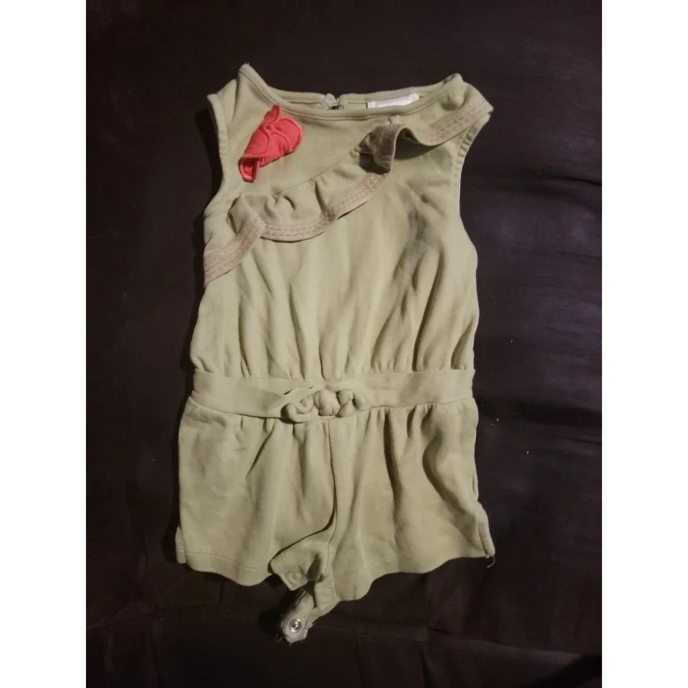 Gymboree surf adventure Green floral romper 12 18‎ months